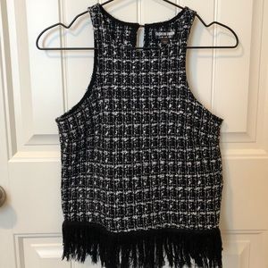 Tweed Fringe Top